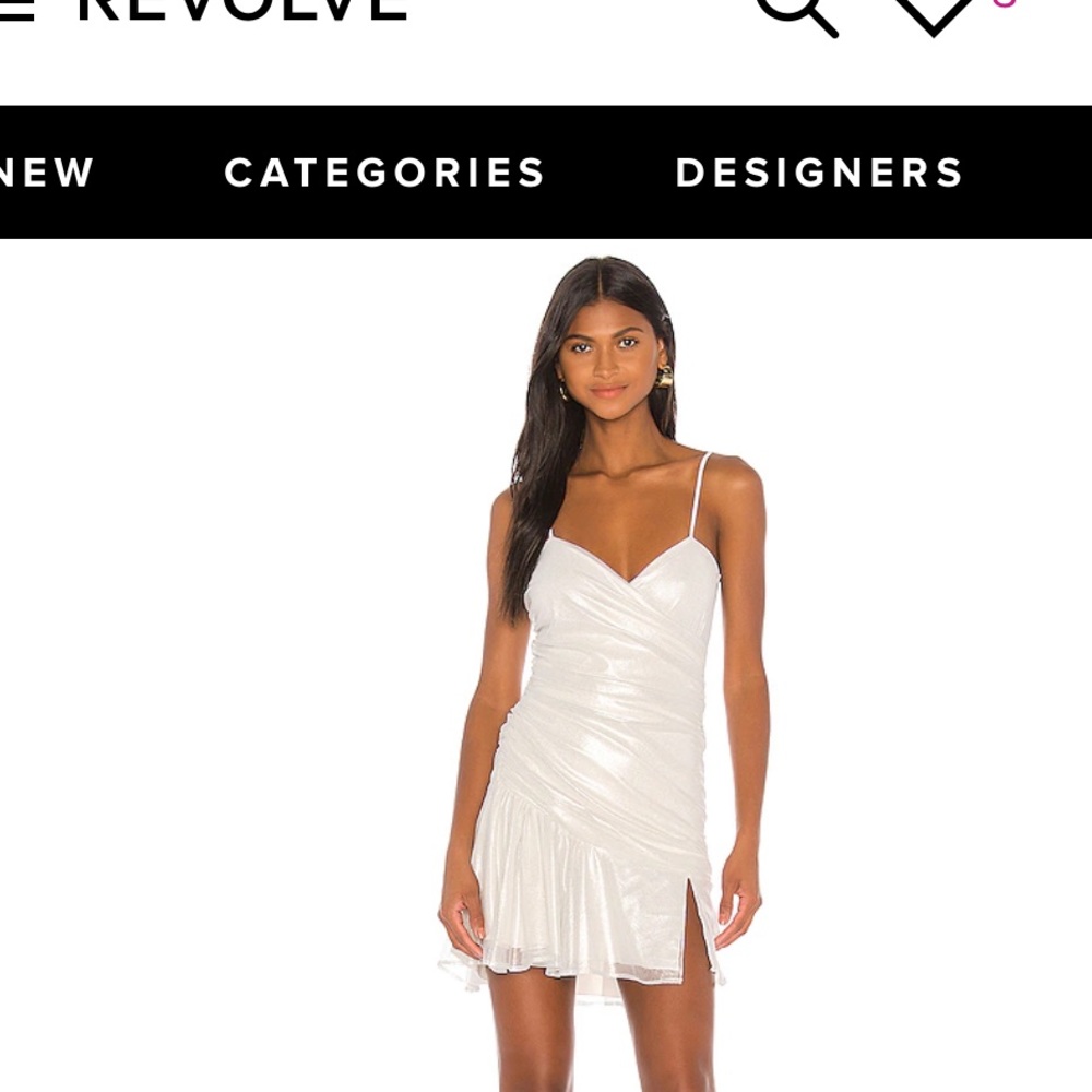 Revolve NBD white/silver cocktail dress XS NWT